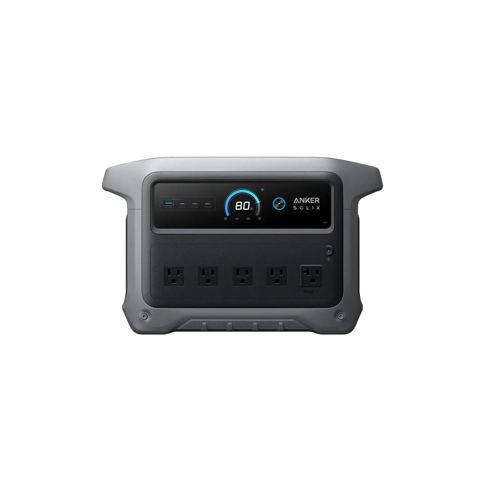 Anker SOLIX C1000 Gen 2 voorpaneel met display en AC-stopcontacten